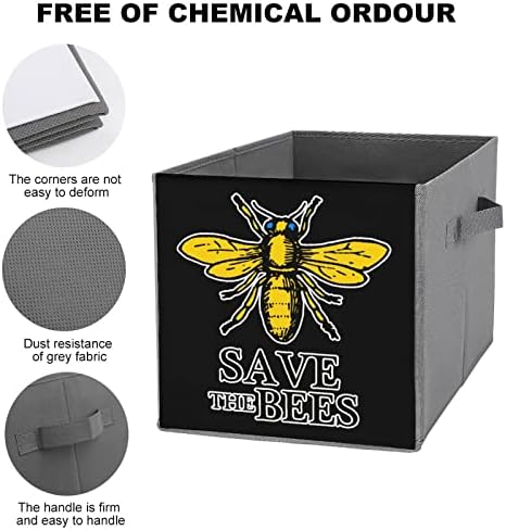 Salve as abelhas grandes Cubos Bins de armazenamento colapsável Caixa de armazenamento Organizadores de armários para prateleiras
