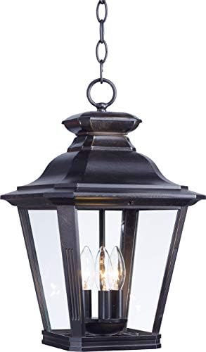 Maxim 1139clbz knoxville vidro transparente ao ar livre de lanterna pendente de lanterna Luz de teto, 3 luzes 120 Watts, 18 h x 11 W, bronze