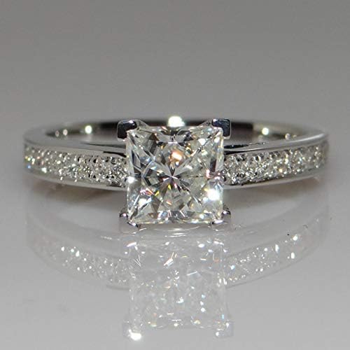 Jóias femininas anéis de temperamento anel de diamante quadrado quatro pontas simples cúbicas zirconia anel de casamento