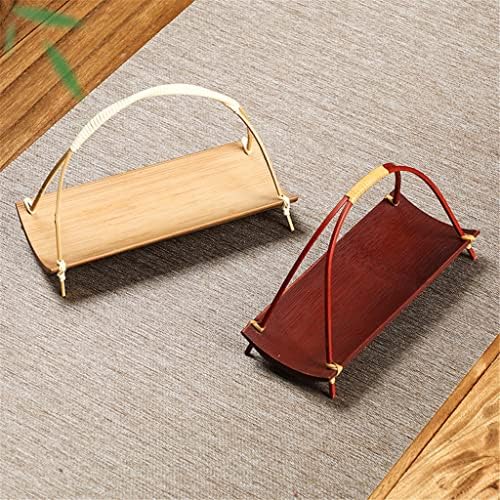 N/A 2pcs/conjunto de toalhas de chá artesanais Bandeja de refresco chinesa Pequena cesta com suporte de toalha (cor: a, tamanho