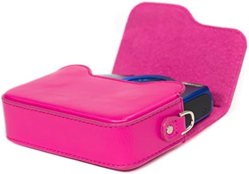 Megagear Canon PowerShot SX620 HS, Elph 180, Elph 360 HS, Elph 190 IS, Elph 170 IS, SX610 HS Leather Camera Case With Strap - Pink quente - MG1093