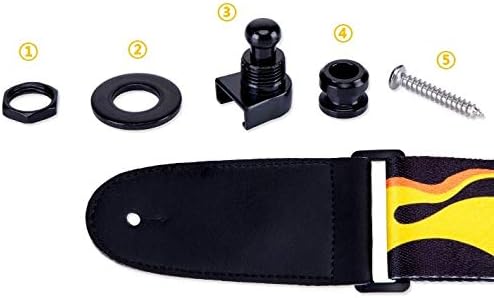 C CLTEIN GUITARS Strap Lock Conjunto, botão de cinta de metal pesado de meta