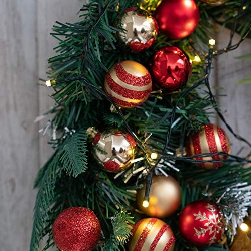 Funarty 50ct Bola de Natal Ornamentos de Bola de Natal Survendo Bolas de Árvore de Natal Decorações Pequenas 40mm/1,57 Para Decorações de Festas de Casamento de Férias da Árvore
