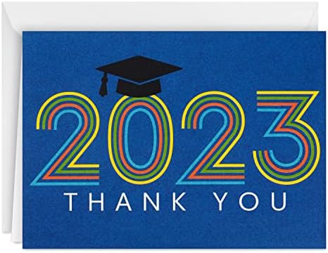 Hallmark 2023 Graduação Cartas de agradecimento, Retro Blue