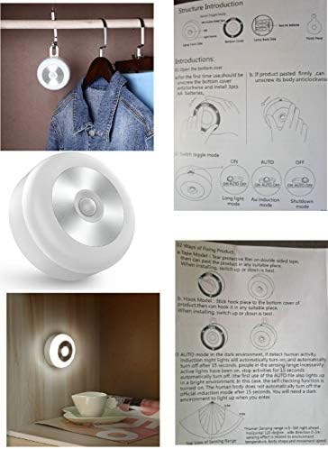 Sensor inteligente LED Night Closet Light Light Light Stick pendurando luzes noturnas automáticas armário branco 50 lúmen