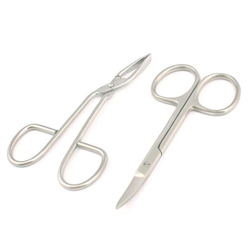 Tweezers de sobrancelha do DDP tesoura tesoura-1pc tesoura de aço inoxidável com lâminas de borda afiada curvadas e pinça