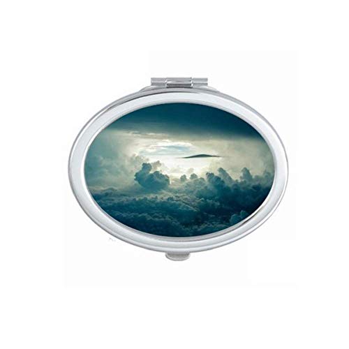 Cinzento de céu cinza Clouds Art Deco Presente Moda espelho portátil maquiagem manual de mão dupla lateral óculos
