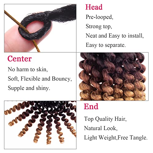 Leeven ombre cinza cinza 8 polegadas jamaicanas Belra Cabelo 6 pacotes Pacotes de varas sintéticas Curl Crochet Bails Extensões de cabelo para mulheres 20 fios/embalagem