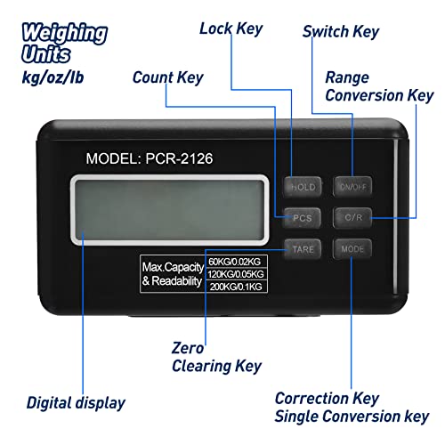 Escala de remessa precisa 440 libras LCD Digital Postal escala Portátil Plataforma de aço inoxidável Escala para fortes para o cargo de correios em casa