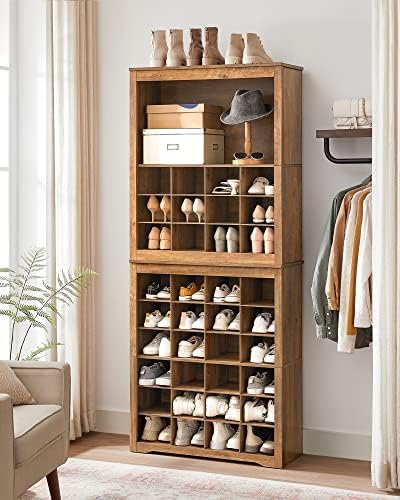Gabinete de armazenamento de sapatos Vasagle, organizador de rack de 6 calçados, segura até 24 pares de sapatos, para quarto de entrada,