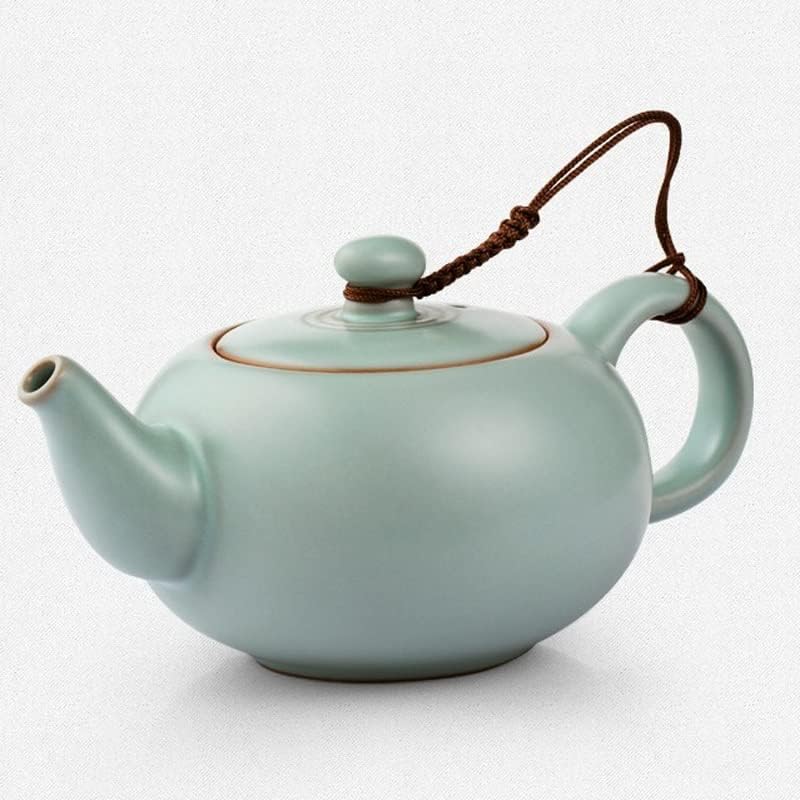 ZSEDP Ru Kiln Cerâmica Kung Fu Conjunto de chá Cyan Ru Conjunto de chá de porcelana Caixa de presente 2 xícara de xícara em massa