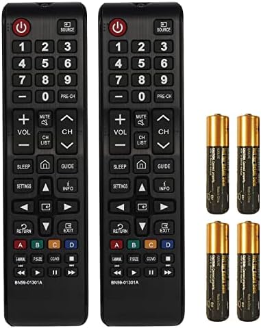 2 Packs BN59-01301A Remote Control for Samsung UA43NU7090 UN55NU7100 UN58NU7100 Smart 4K Ultra HDTV LED LCD 3D TVs, for BN59-01199F