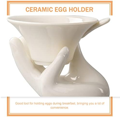 Operitacx 2pcs em forma de ovo em forma de ovo por suporte de ovo cerâmico xícara de ovo de ovo de ovo Stand para ovos