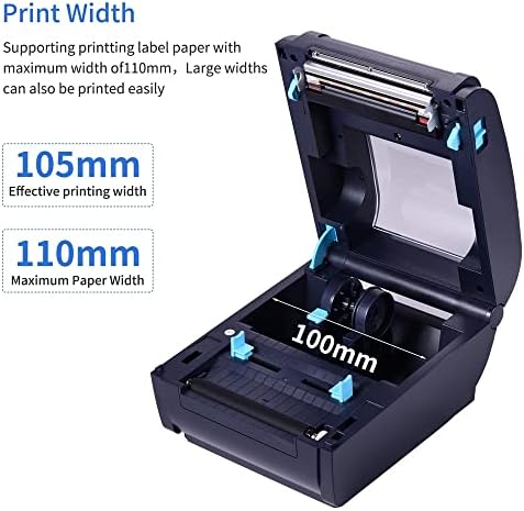 N/A Impressora de etiqueta térmica para o pacote de remessa 4x6 Etiqueta 160mm/s USB e BT Conexão Rótulo de gravadora adesivo Max.110mm Largura do papel