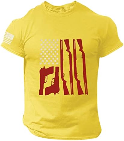 BMISEGM Summer Mens Beach Camisetas Mens Independência Bandeira Casual Casual e confortável Pequenas camisetas altas para homens