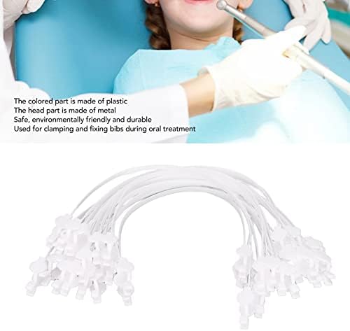 Clipe de babador dental, conveniente, flexível e durável titular do guardanapo dentário para serviço odontológico branco