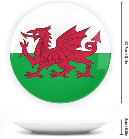 Bandeira de Gales Ossos galeses China Decorativa Placas de cerâmica Artesanato com exibição Stand for Home Office Wall Decoration