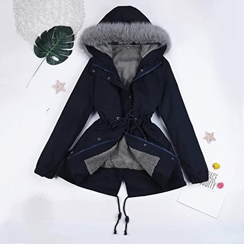 Ladies Coat Womens Winter WhiM quente espessa jaqueta longa com capuz para mulheres fofas tops