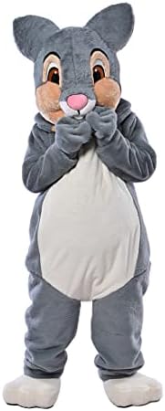 Fantas -de -coelho cinza mascote cartoon de cosplay de páscoa adulto