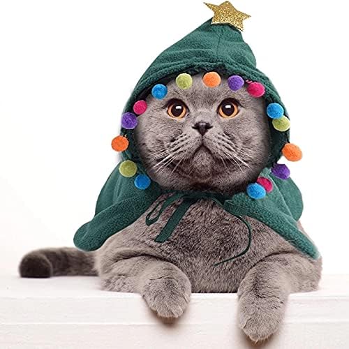 Costumes de Natal para animais de estimação, gatos e chapéus SOGS, lenços, capas, chifres de alces, cosplay de gatinhos