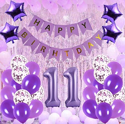 11º aniversário de decoração de festa de aniversário banner de feliz aniversário com número 11 de aniversário para