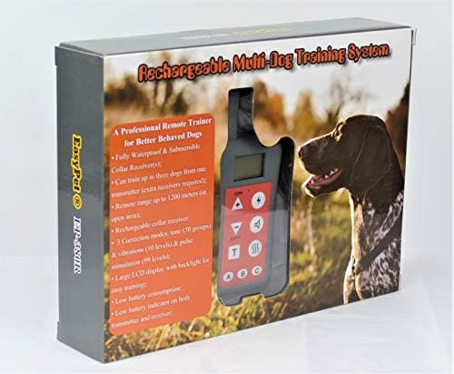 EasyPet 1200m Remote Dog Training Collar/Recarregável Treinador à prova d'água Coloque de choque sem treinador de casca para cães pequenos, médios e grandes
