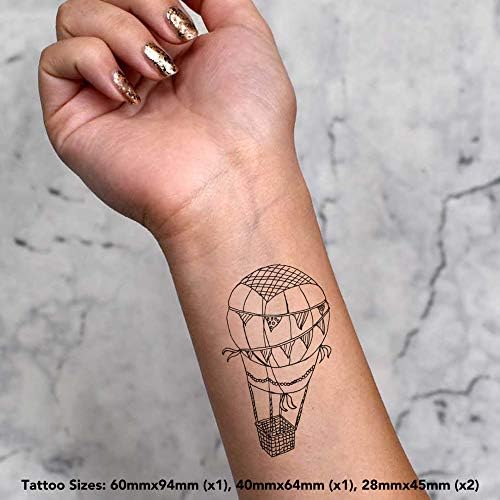 Azeeda 4 x 'balão de ar quente' tatuagens temporárias