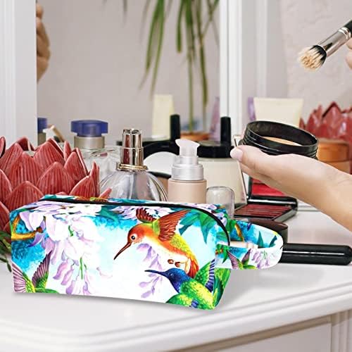 Tbouobt Gifts for Men Momen Sacos de maquiagem bolsa de higiene pessoal Sacos de cosméticos, Hummingbird Bird Bird de jardim Pintura