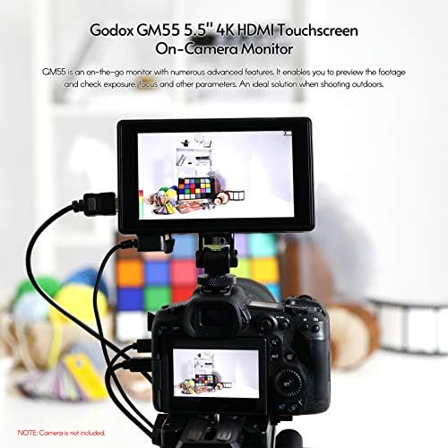 Godox GM55 5,5 polegadas IPS na câmera Monitor 4K Saída HDMI 160 ° de largura ângulo de visualização 3D LUT para
