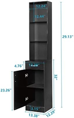 N/A MDF com Triamina uma porta uma gaveta de três compartimento Armário de banheiro alto Armário de parede de parede preto