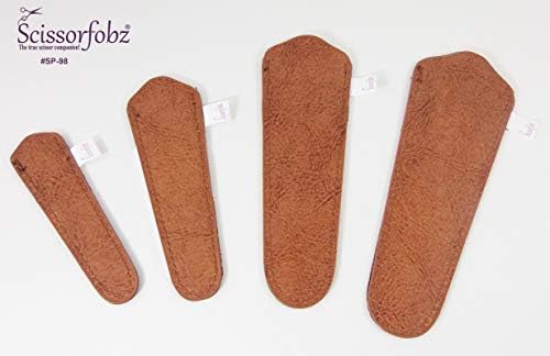 Tesoura de scissorfobz com tamanhos de tesoura ScisSorGripper -Value Pack -4 - tocadores de tesoura de designers tampas para bordando que colchas de costura - Quilters esgotos - Presente de esgoto - Antique Look Bon Color bronzeado