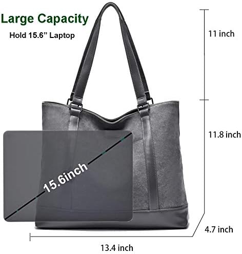 Bolsa de trabalho para mulheres com laptop para mulheres com bolsos de compartimento de computador de 15,6 polegadas