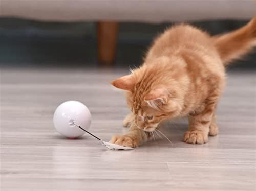 Jinyawei Electric Cat Toy Ball Interactive USB carregamento automaticamente girando gato tocando brinquedo de brinquedo luminoso brinquedo de gato luminoso