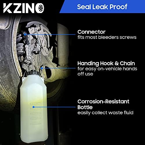 Kit kzino 4l Kit de sangramento de freio Manual Uma pessoa, bomba de sangramento de pressão do extrator de fluido de freio para a maioria dos sangradores europeus de cilindro mestre automotivo