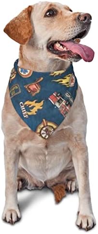 Machado de capacete do bombeiro em cães cinza escuro Bandana Triângulo Bibs Acessórios de cachecol para cães pequenos gatos de