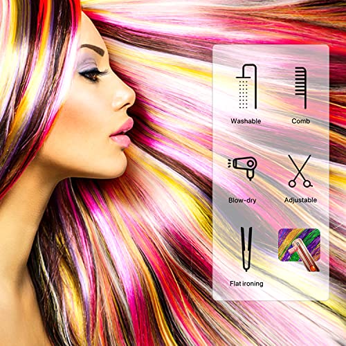 Kit de tinsel de cabelo com ferramentas e instruções fáceis de usar 1000 fios de 47 polegadas Glitter Tinsel Hair Extensions