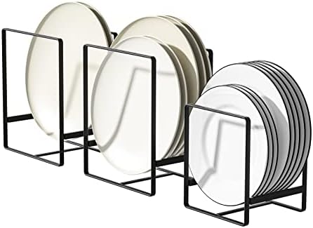 Hikinlichi 2 grandes 1 Placas pequenos Os organizadores de placas na vertical secar pratos de secagem pratos de metal organizadores
