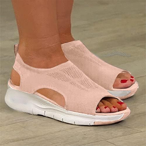Sandálias de verão casuais msaikric para mulheres 2022 Caminhando sandálias de casamento adolescente clássico plataforma de tiras de tiras de cunha vestido de sandália