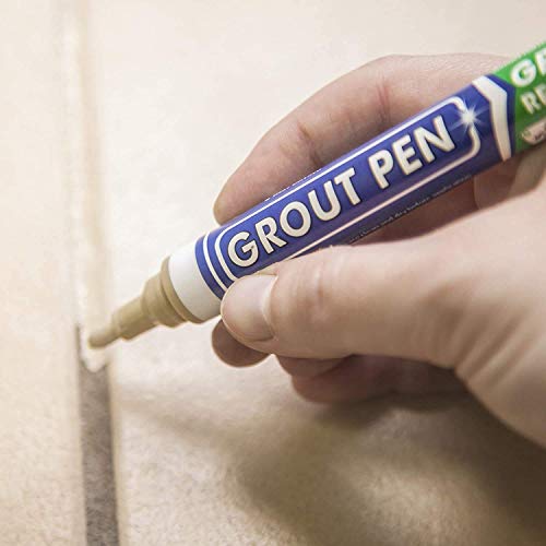 Marcador de tinta de telha de caneta: pacote bege 1 e 2 pacote com dicas extras - corante de rejunte à prova d'água e caneta selador para renovar, reparar e refrescar rejunte de azulejos - caneta de piso mais limpo