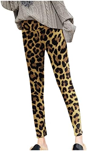 Xxbr lã ladeada perneiras para mulheres inverno quente apertado alta cintura camuflada estampa de leopardo térmico espesso