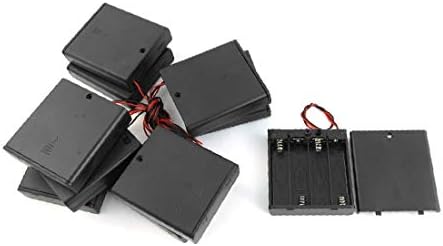 X-Dree 10pcs 4 x Bateria AA Bateria do suporte da bateria Contêiner W On/Off Switch (10 pz 4 x bateria AA Contenitore por