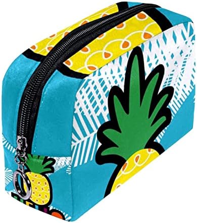 Bolsas de cosméticos para mulheres, bolsas de bolsas Makeup Organizer Makeup Bag Girls, Hello Summer Pineapple Tropical Leaves
