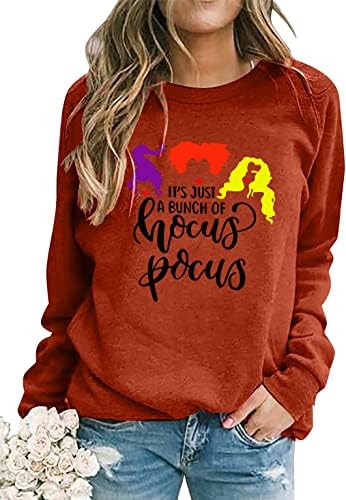 Nanyuaya é apenas um monte de camiseta Hocus Pocus Women Halloween Sweatshirt Funny Sanderson Sisters Graphic Tee Tops