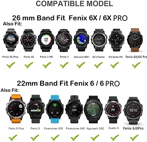 KGDHB 20mm Smart Watch Band tiras para Garmin Fenix ​​6 6s 6x Pro 5x 5 5s Plus Rapul