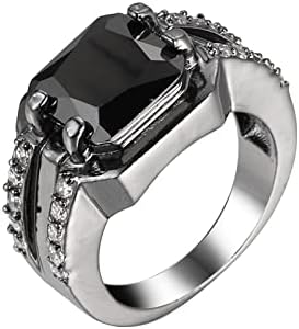 2023 Novas mulheres que brilham Black Crystal Zirconia Squa Shape Promise Anéis Baia de casamento de noivado 4 Anéis correspondentes