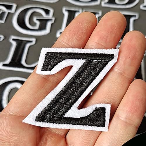 Misdonr ferro em manchas de letras, 52 peças alfabetistas bordados a-z, para mochilas de roupas sacos de chapéus pretos