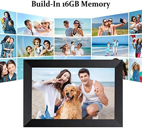 Aeezo FrameO de 9 polegadas Wi-Fi Digital Picture Frame, IPS Touch Screen Smart Digital Photo Frame com armazenamento de 16 GB, configuração fácil para compartilhar momentos instantaneamente via aplicativo frameo, auto-rotate, montagem na parede