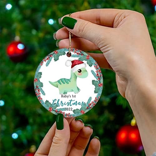 2022 Novo ornamento de árvore de natal de guirlanda bebê, primeiro nomes de bebê personalizado de Natal, ornamento de cerâmica, ornamento infantil do recém