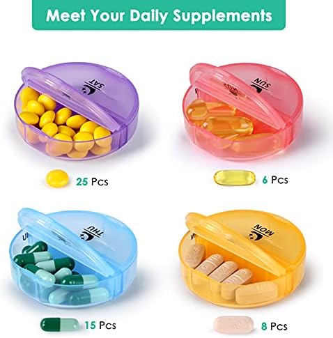 Kononia Weekly Pill Organizador 2 vezes ao dia, caixa de comprimidos AM/PM, caixa semanal da pílula, organizador de comprimidos
