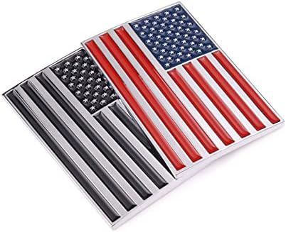 Adesivo de carro de metal da bandeira americana 3D, 3,15 x 2 Decalque de bandeira dos EUA, emblema de liga de zinco para caminhão,